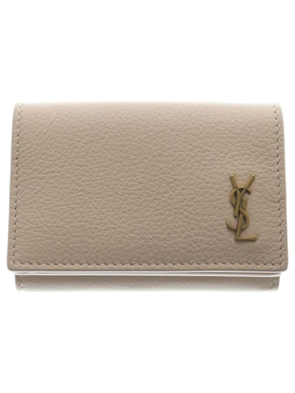 Saint Laurent Paris Origami Tiny Wallet Trifold Leather Gray - Picture 1 of 6